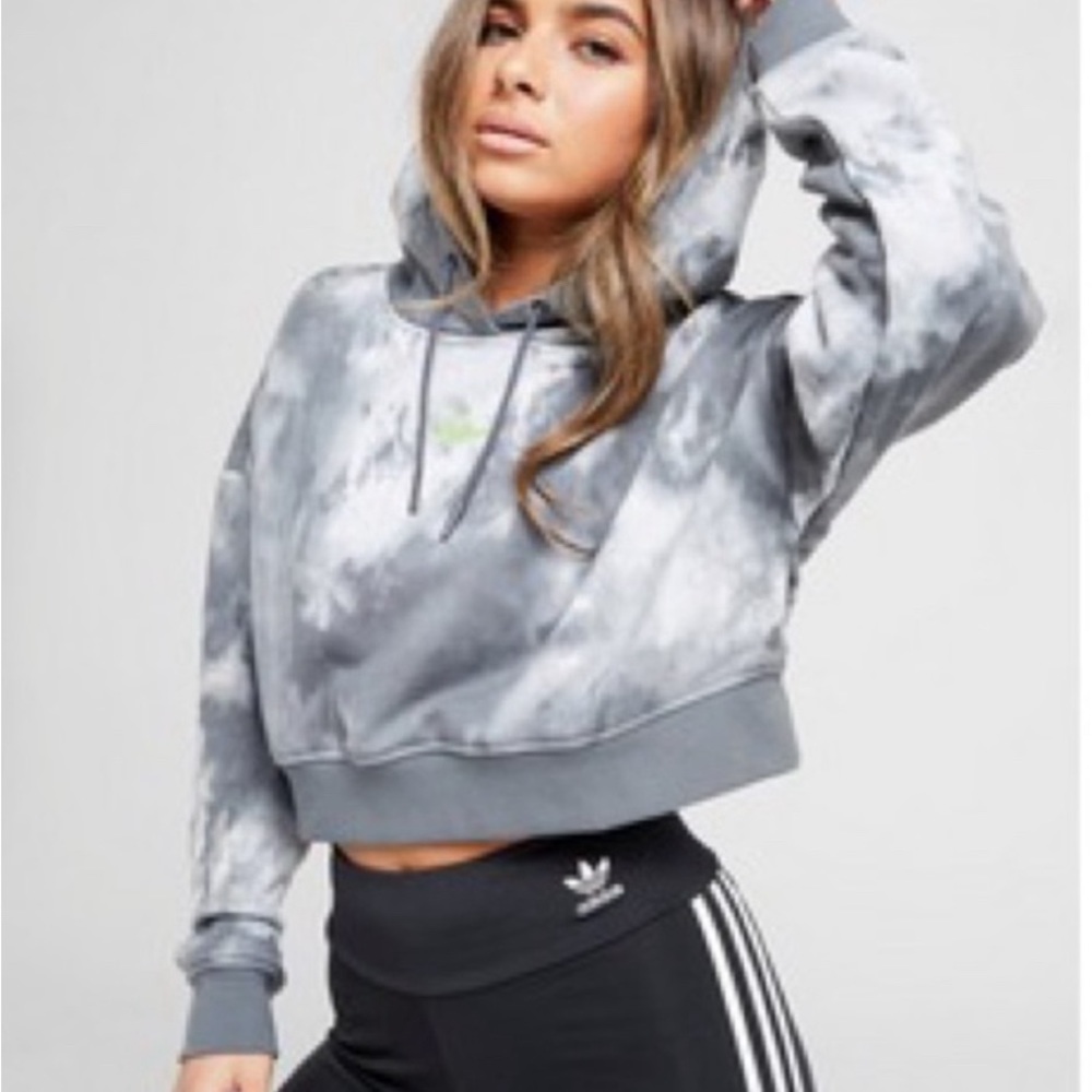 adidas originals tie dye cropped hoodie sz L NWT  ✰